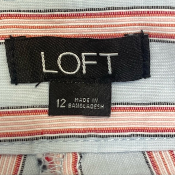 Loft Striped Ruffle Lightweight Shorts 12 - Picture 4 of 6
